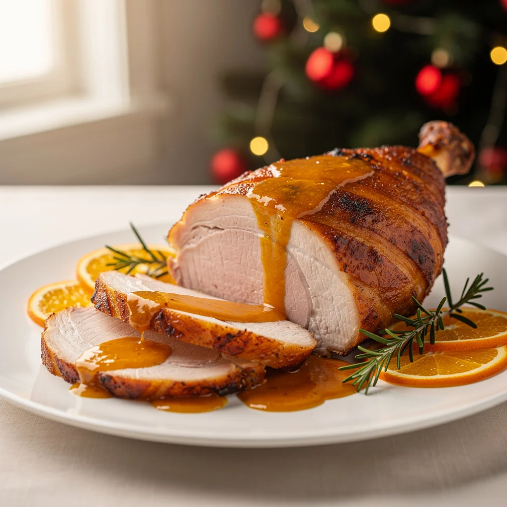 Pernil Assado com Molho de Laranja e Alecrim