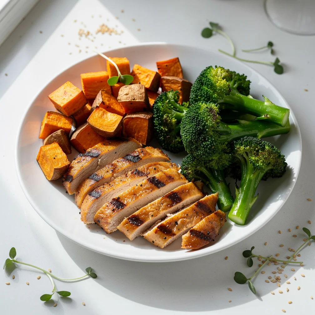 Bowl Energético de Frango com Batata Doce e Brócolis