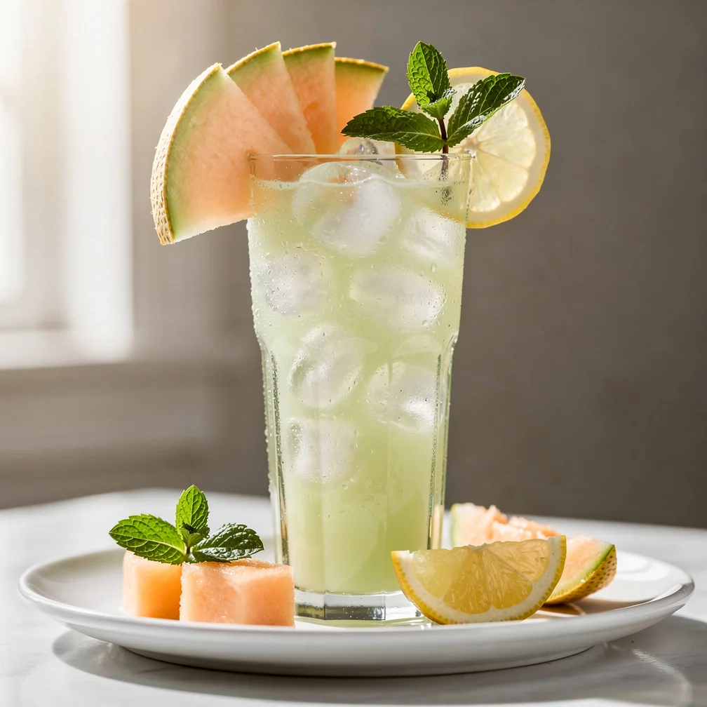 Suco Refrescante de Melão com Hortelã e Limão