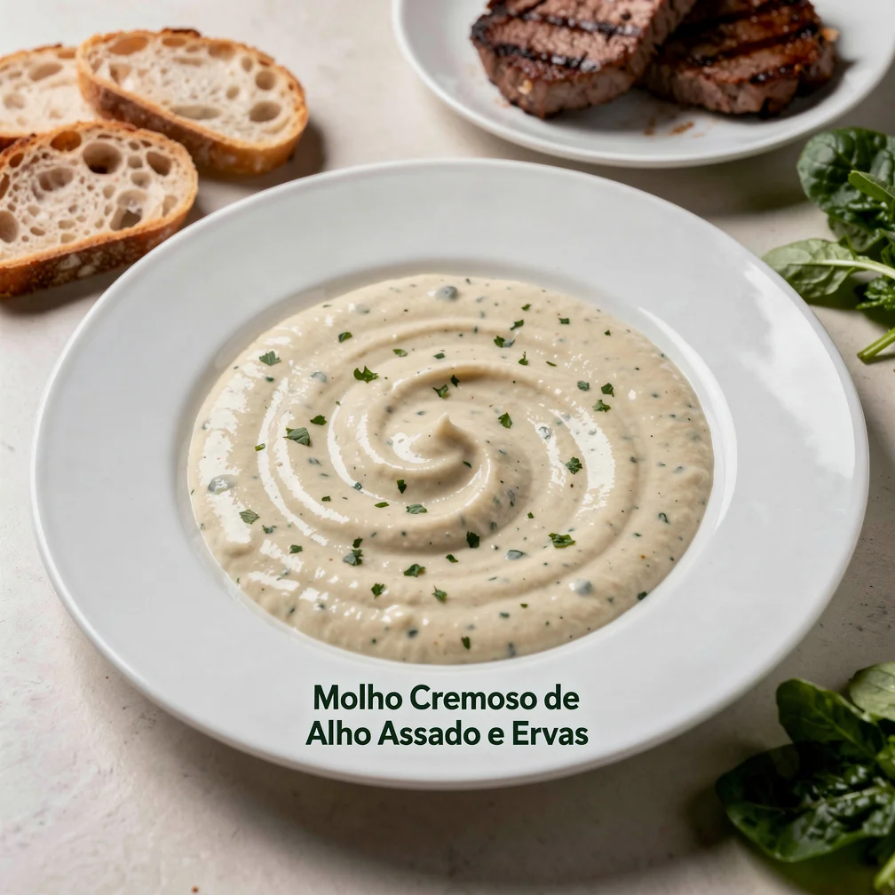 Molho Cremoso de Alho Assado e Ervas