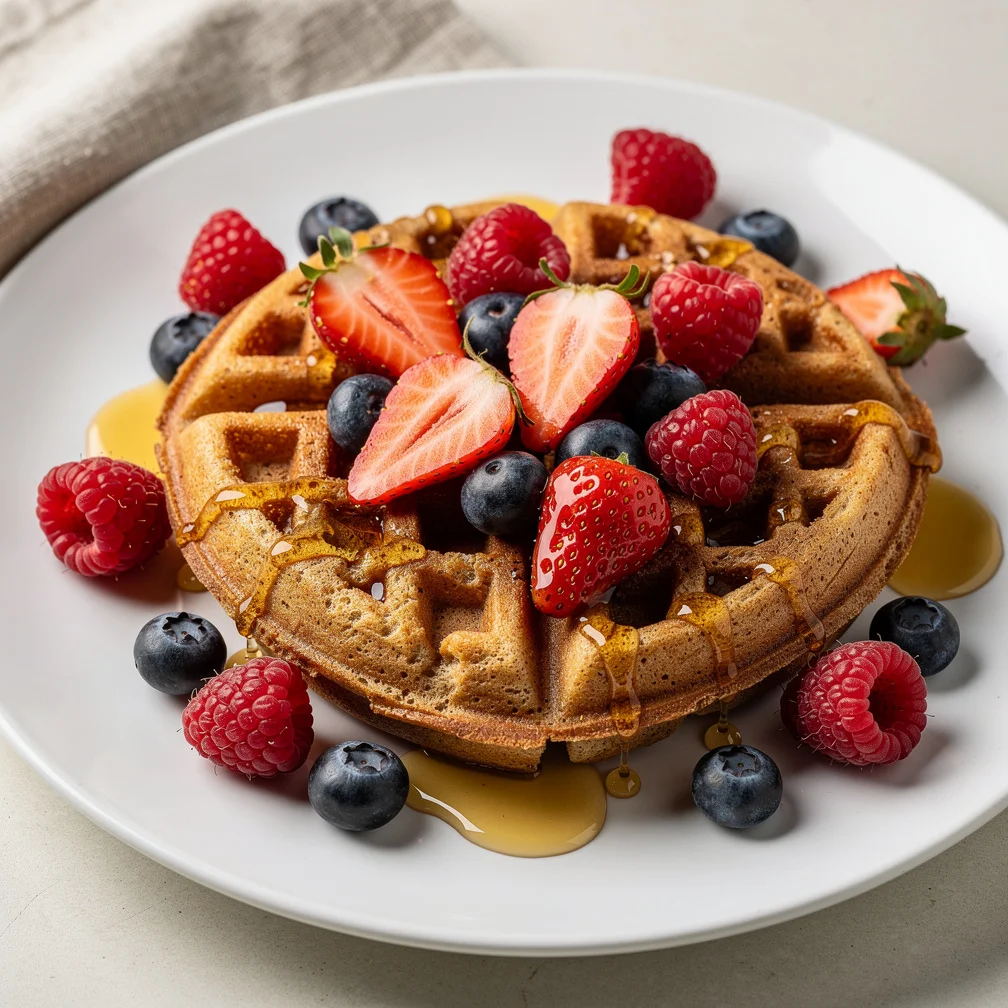 Waffle Integral com Frutas Vermelhas e Mel
