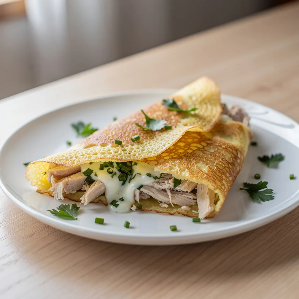 Crepioca de Frango com Queijo e Ervas