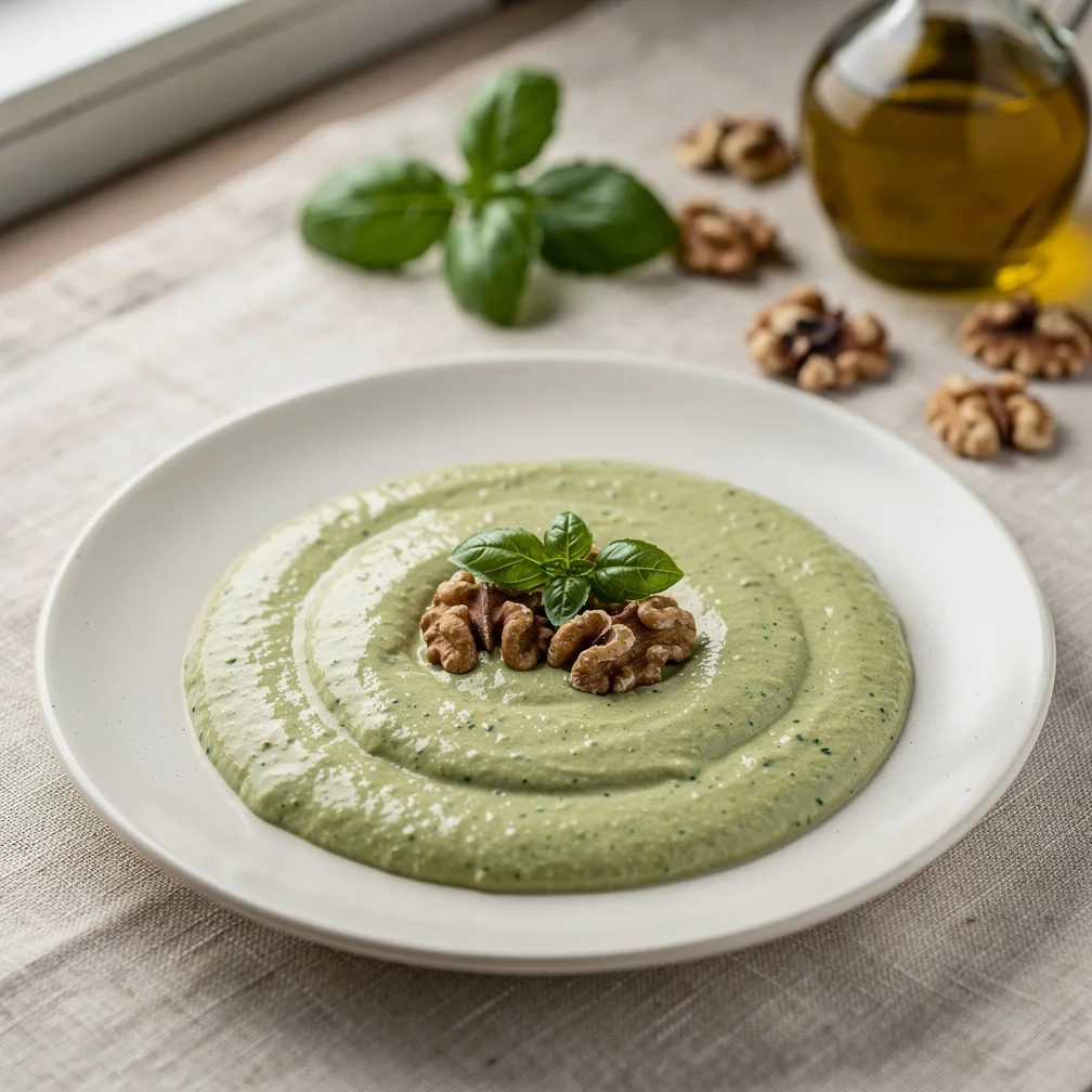 Molho Cremoso de Manjericão com Nozes
