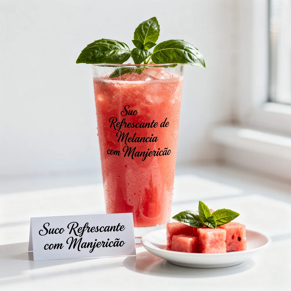 Suco Refrescante de Melancia com Manjericão