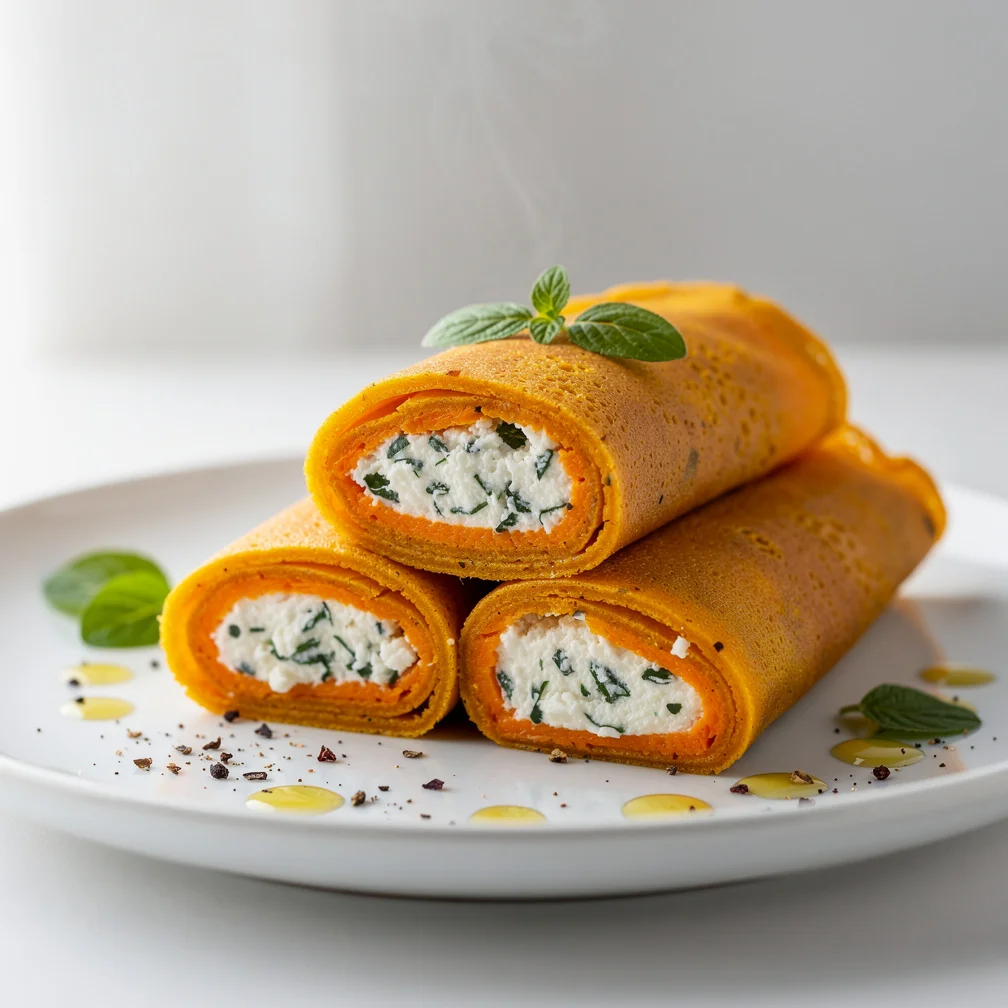 Panqueca de Abóbora com Recheio de Ricota e Ervas