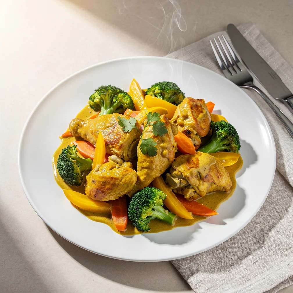 Frango com Legumes ao Curry Low Carb