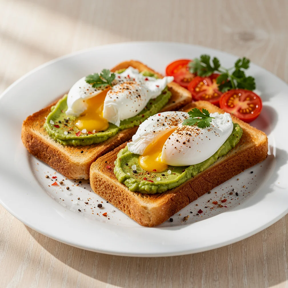 Torradas Crocantes com Abacate e Ovo Pochê