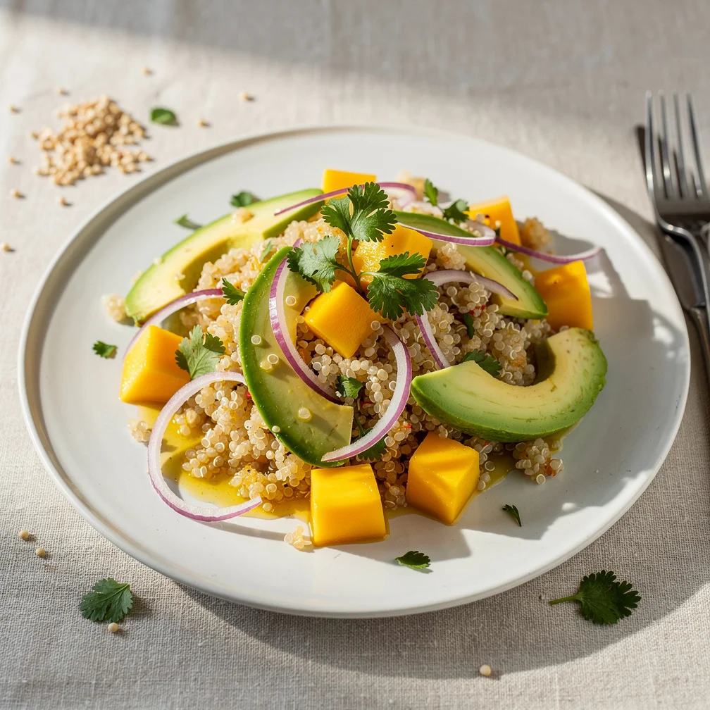 Salada Tropical de Quinoa com Manga e Abacate