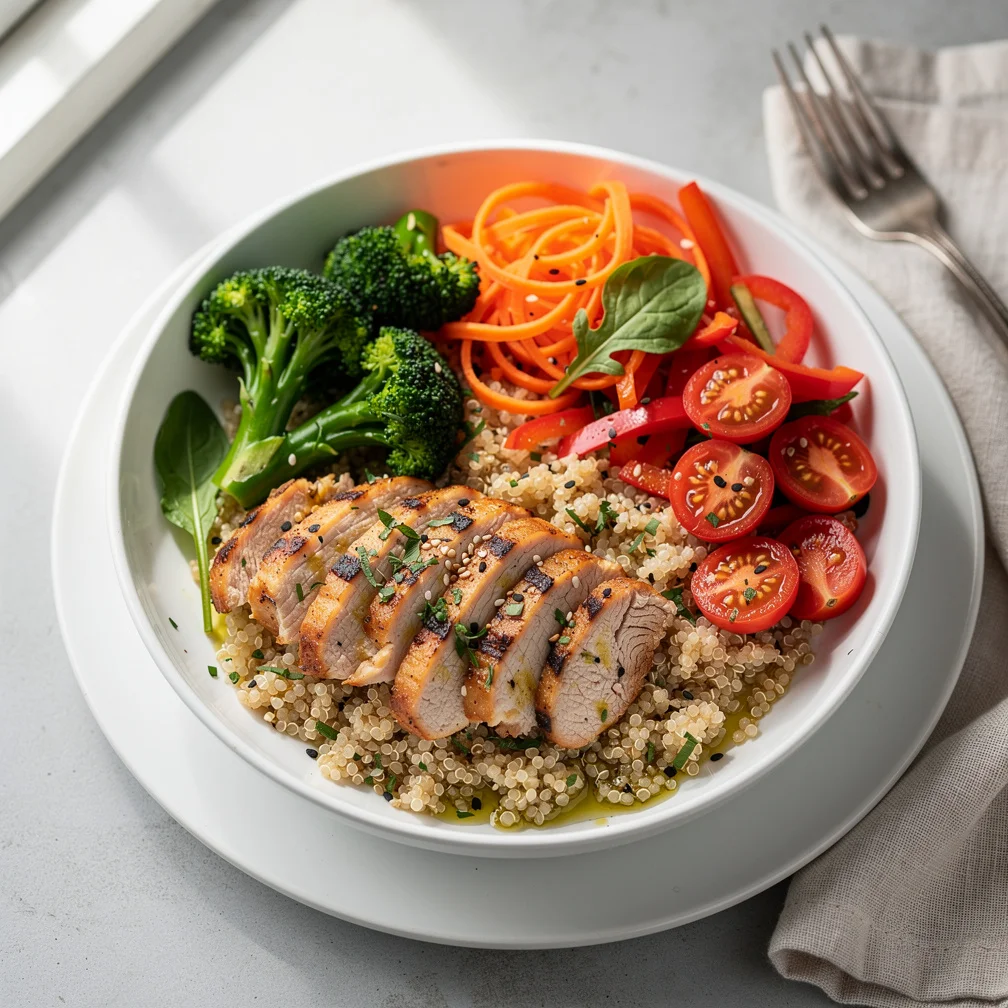 Bowl de Quinoa com Frango e Legumes