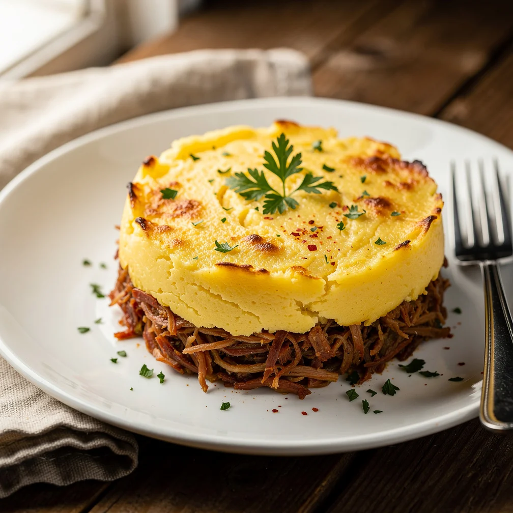 Escondidinho de Carne Seca com Purê de Mandioca