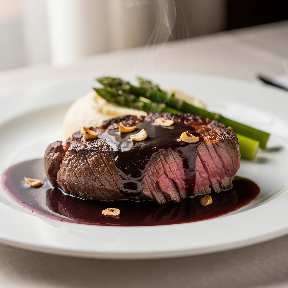 Filé Mignon ao Molho de Vinho e Alho