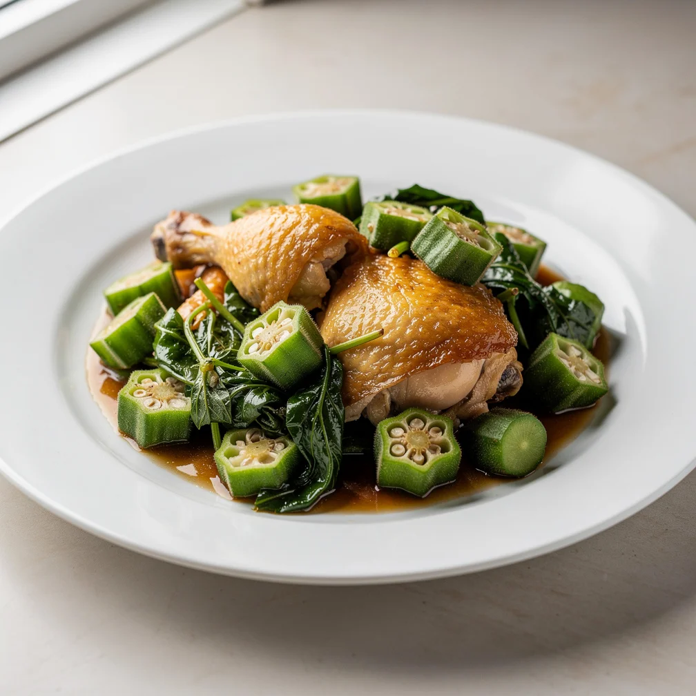 Frango com Ora-pro-nóbis e Quiabo à Moda Mineira