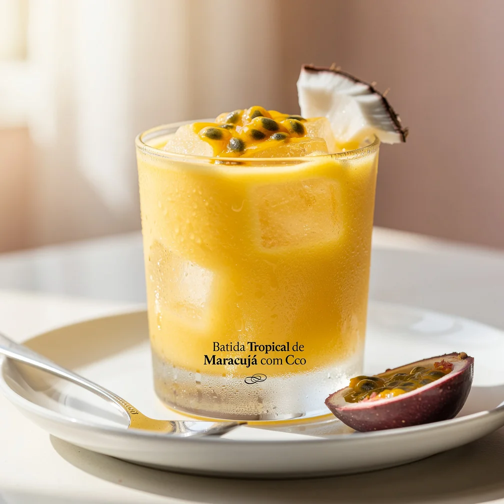 Batida Tropical de Maracujá com Coco