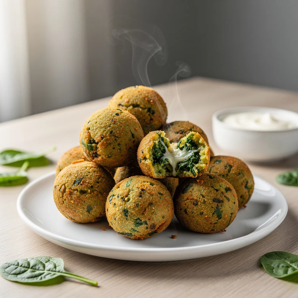 Bolinho de Espinafre e Queijo na Air Fryer