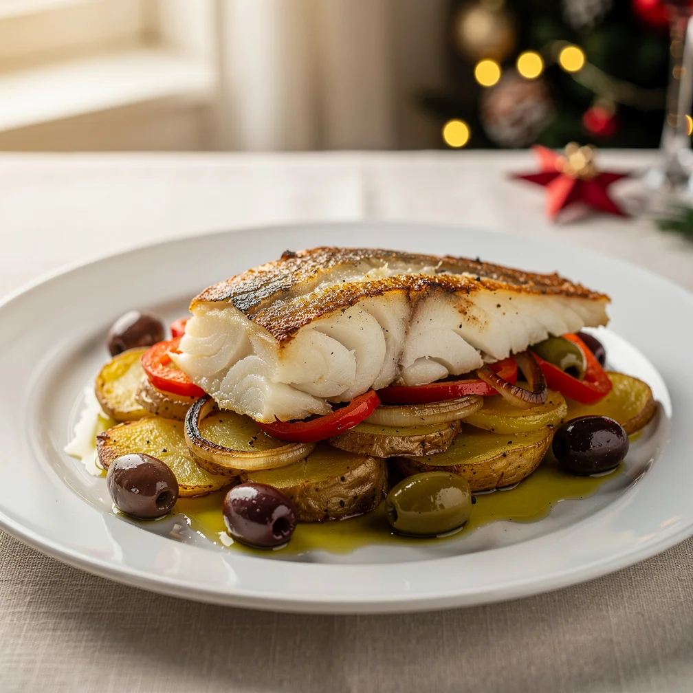 Bacalhau ao Forno com Batatas e Azeitonas
