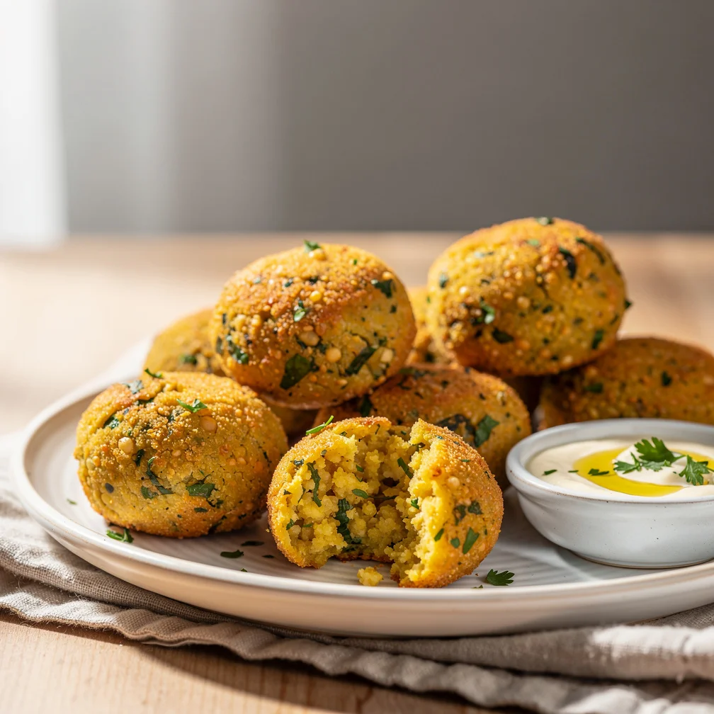 Bolinho de Grão-de-Bico com Ervas