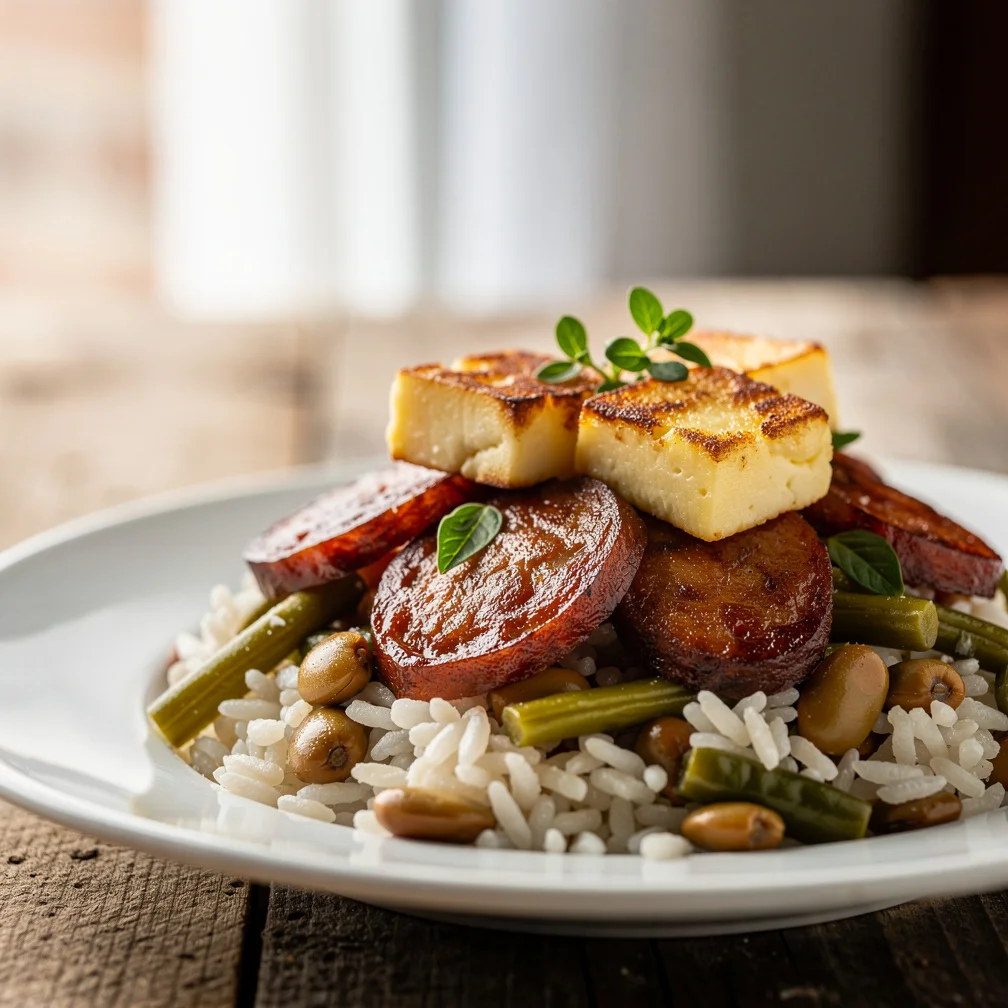 Baião de Dois Mineiro com Queijo e Linguiça