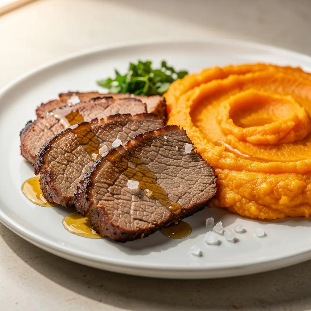 Carne de Sol com Purê de Abóbora e Manteiga de Garrafa