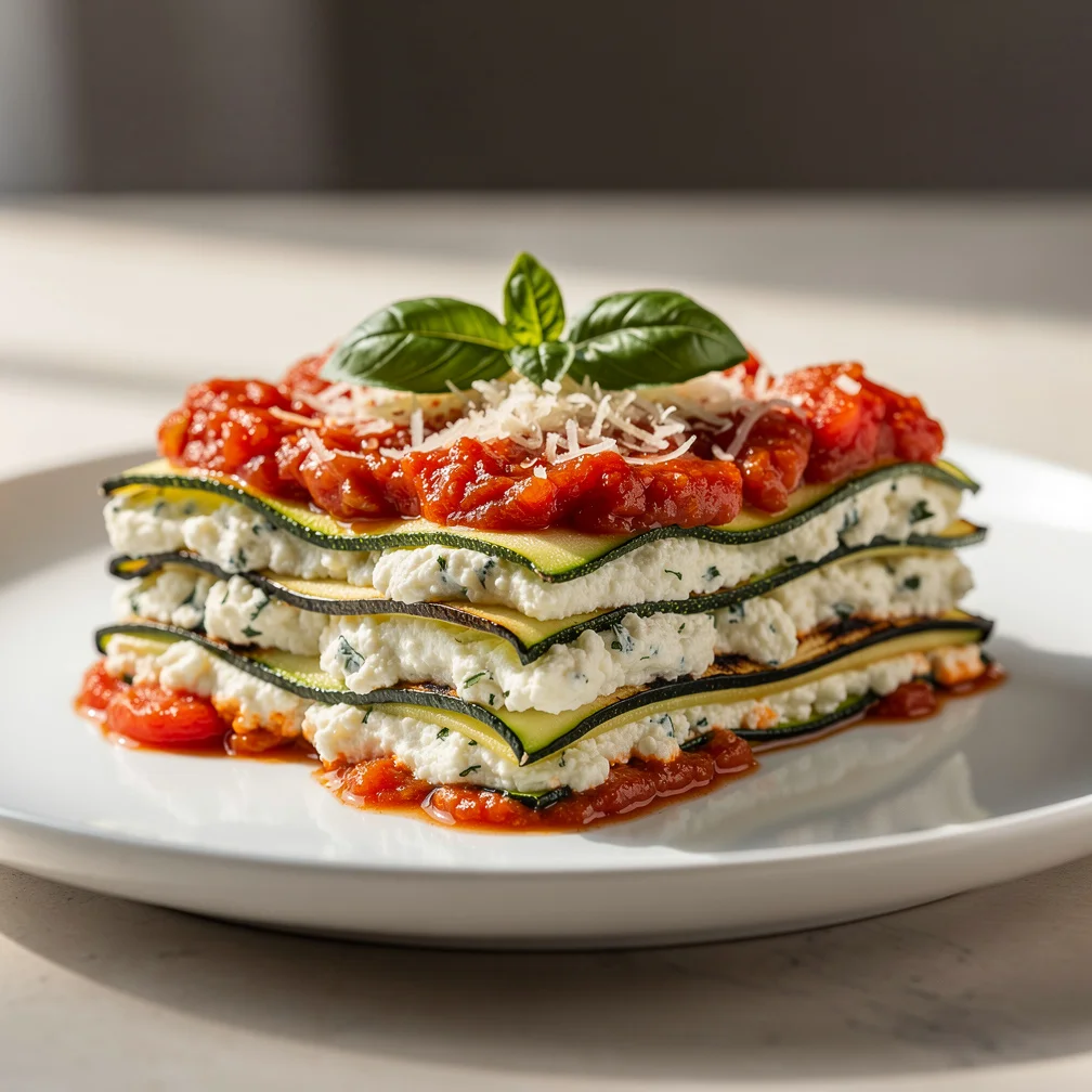 Lasanha de Abobrinha com Ricota e Molho de Tomate