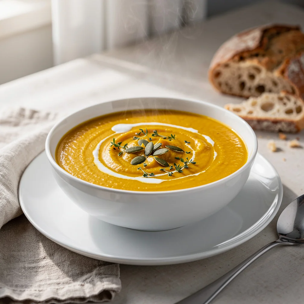 Sopa Cremosa de Abóbora com Gengibre