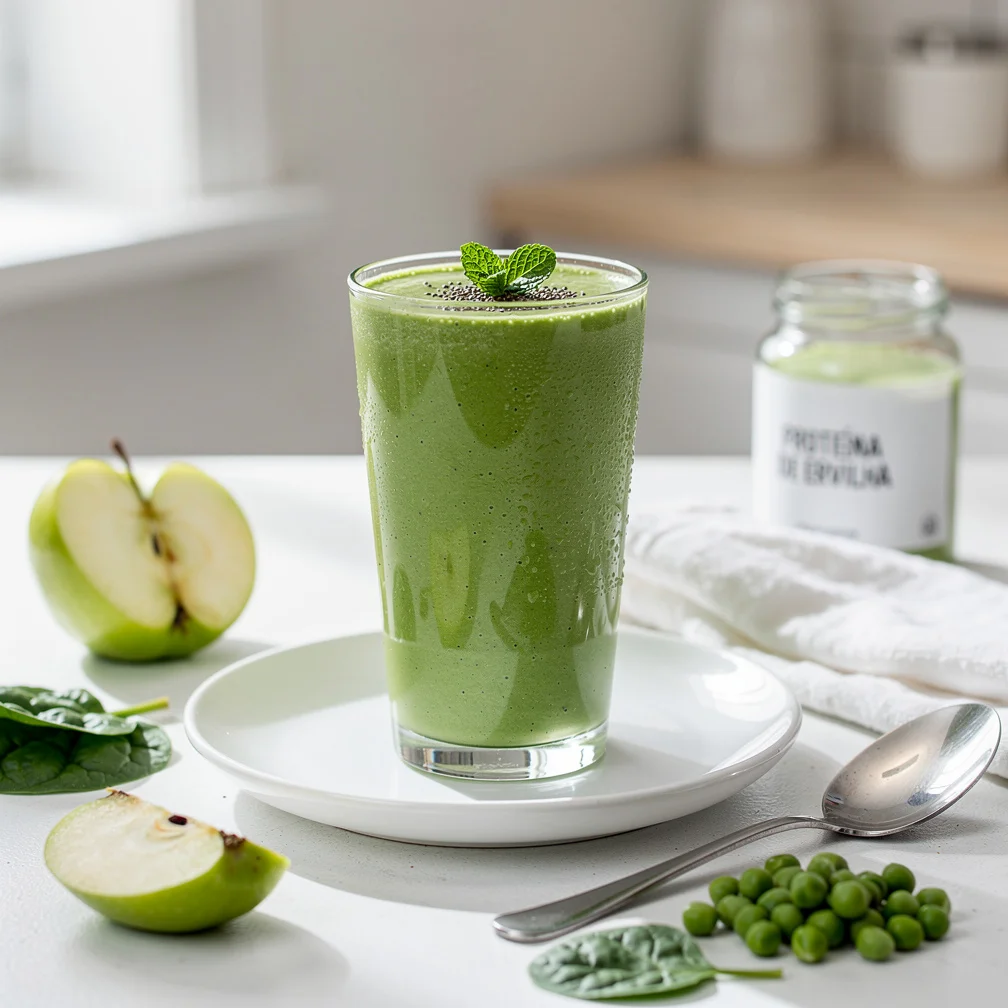 Smoothie Verde Energético com Proteína de Ervilha