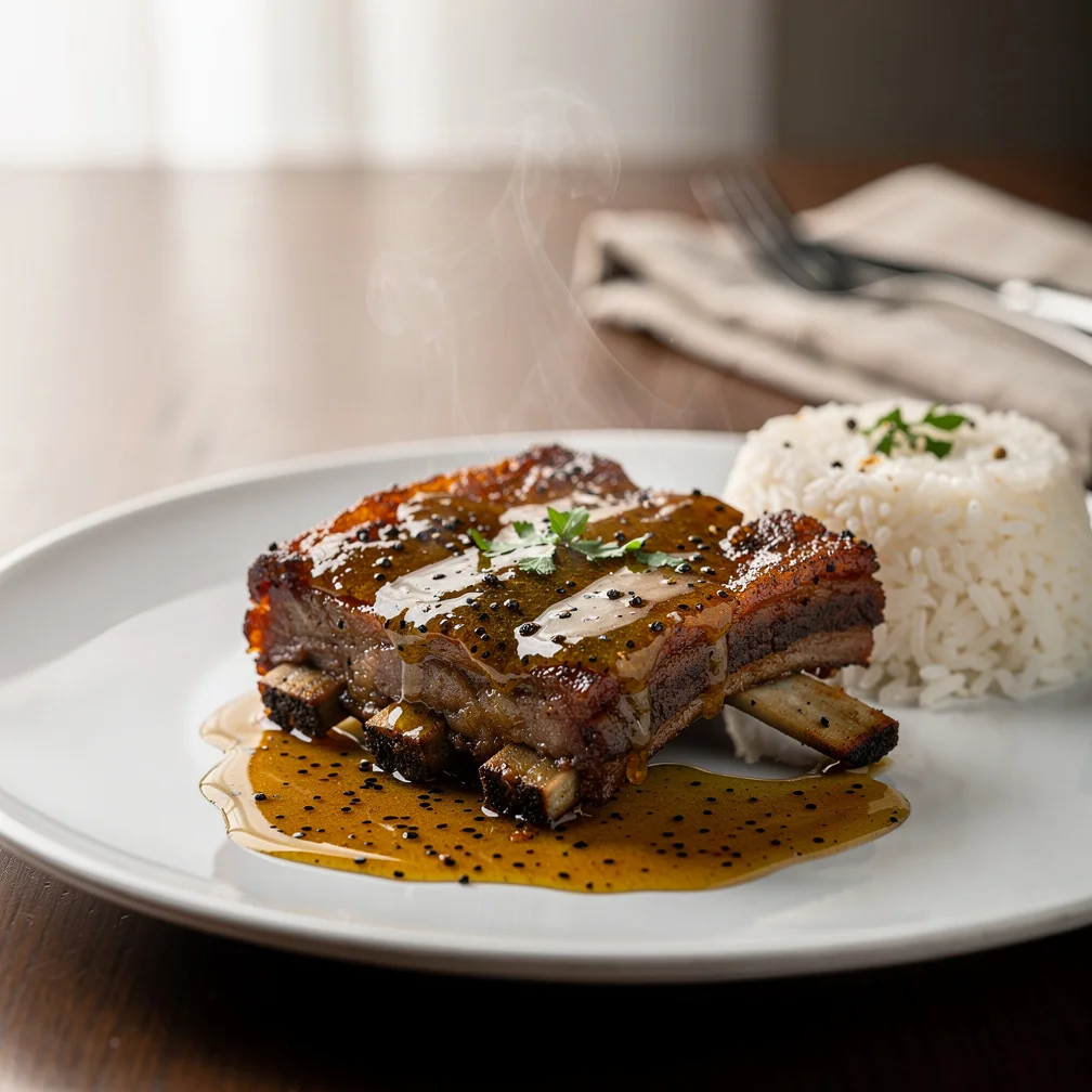 Costelinha Mineira ao Molho de Cachaça e Pimenta-do-Reino
