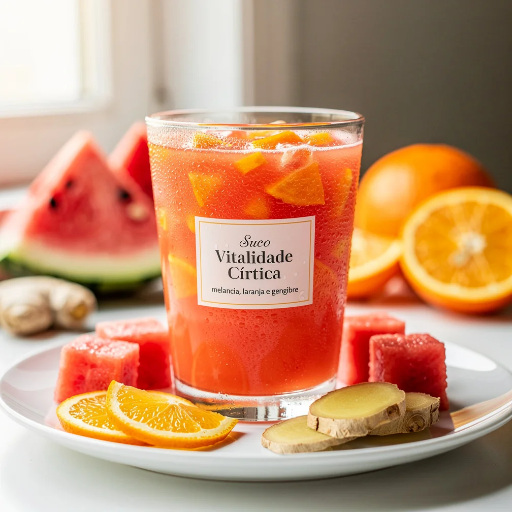 Suco Vitalidade Cítrica com Gengibre e Melancia