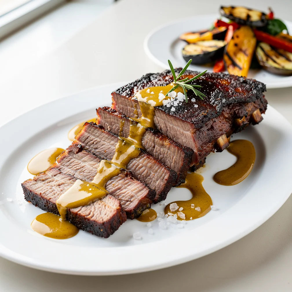 Costela Bovina Defumada com Molho de Mostarda e Mel