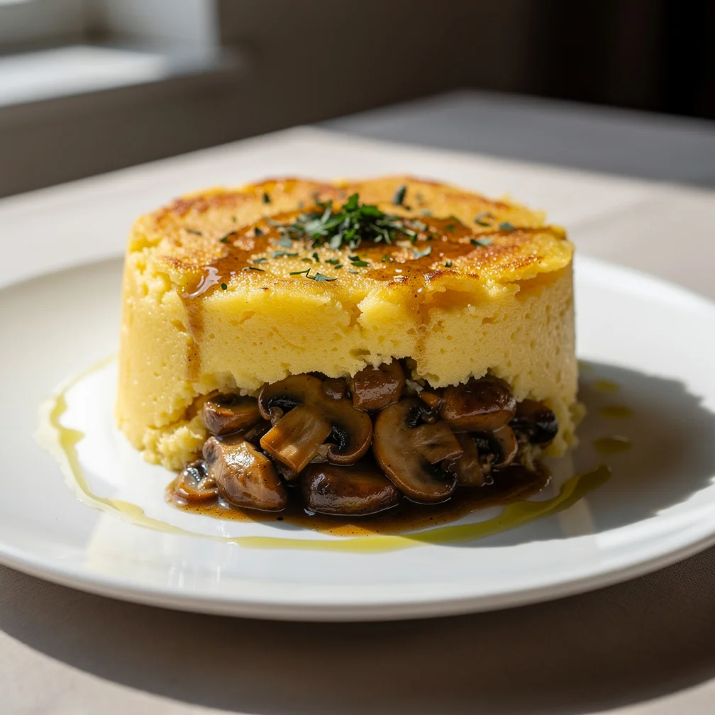 Escondidinho de Mandioquinha com Cogumelos