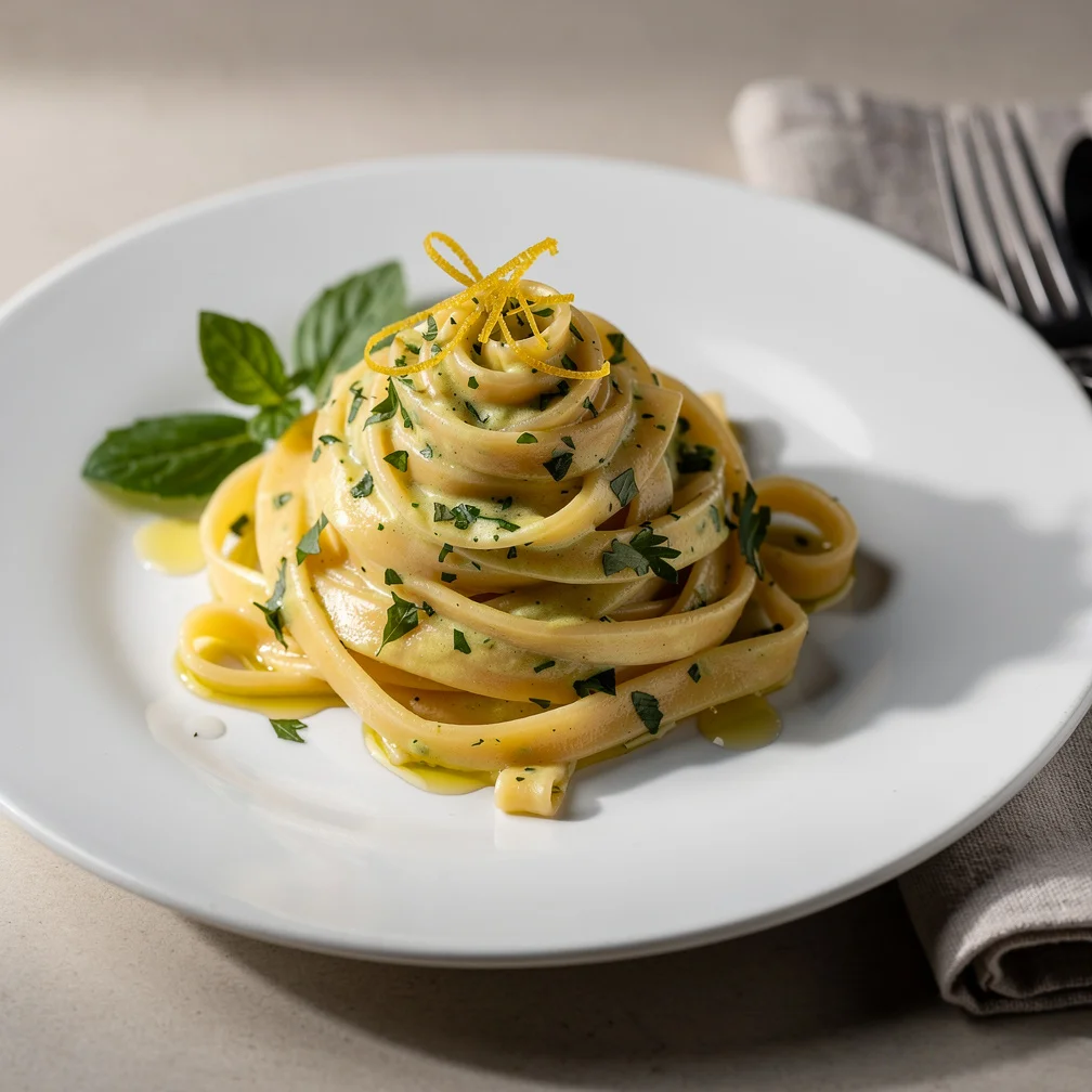 Fettuccine ao Molho Cremoso de Limão e Ervas